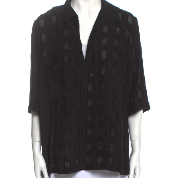 Rachel Comey Black Polo Subtle Print Tunic Top L XL Unisex - Picture 1 of 3
